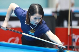Ngỡ ngàng  nữ hoàng  bi-a pool Bùi Xuân Vàng thi carom 3 băng, vào top 8 giải quốc gia