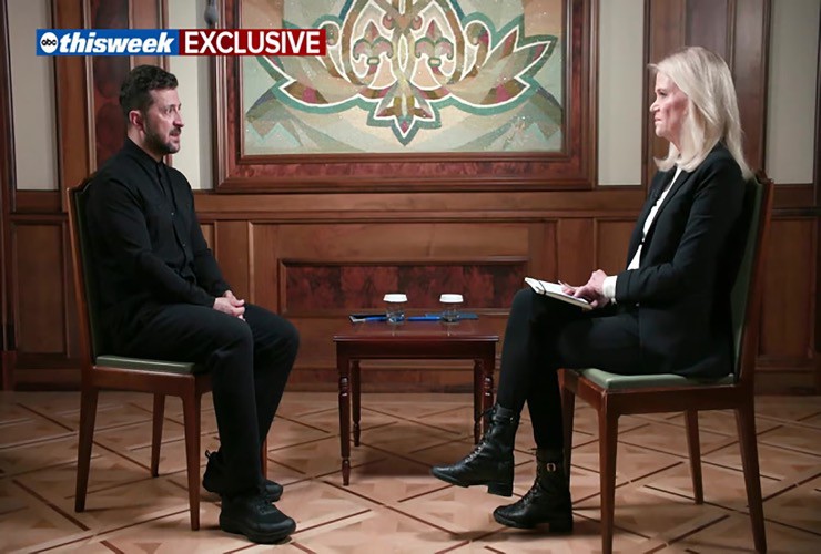 Tổng thống Ukraine Volodymyr Zelensky tiết lộ chi tiết mới về chiến dịch “Mạng nhện” trong cuộc phỏng vấn của đài ABC News. Ảnh: ABC News.
