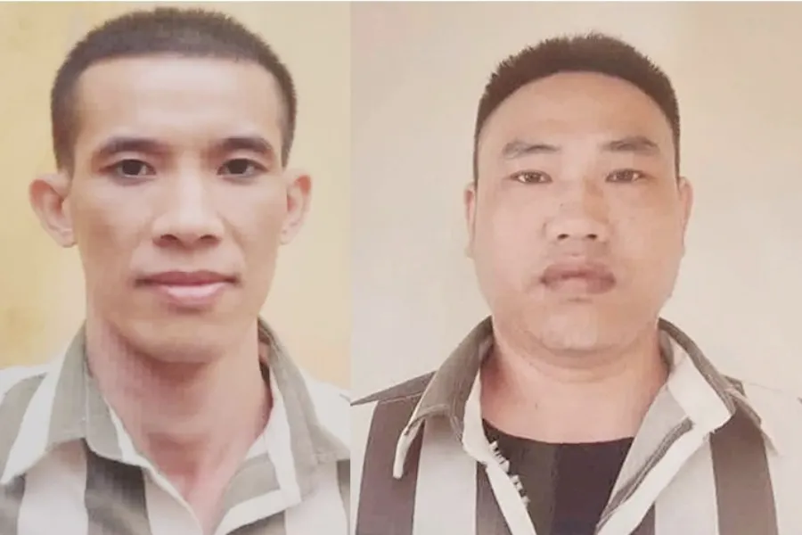 Hình ảnh Trần Hoàng Khiêm và Bùi Văn Chúc để cơ quan chức năng và người dân nhận dạng.