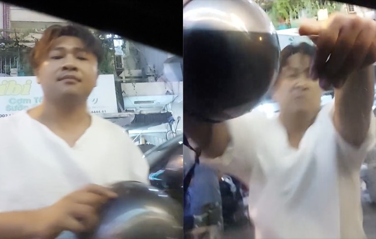 Diễn biến ông N.Q.B. đập phá ô tô, đòi hành hung tài xế được quay lại chi tiết. Ảnh: Cắt từ clip
