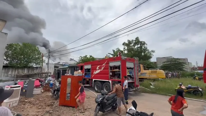 Bình Dương: Người dân vác đồ chạy vì sợ vụ cháy lớn lan sang - 1