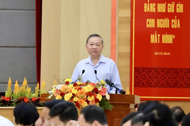 Tổng Bí thư Tô Lâm phát biểu tại cuộc họp.