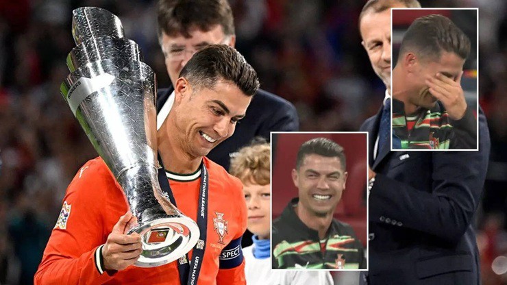 Ronaldo không giấu được xúc động sau khi Bồ Đào Nha vô địch Nations League