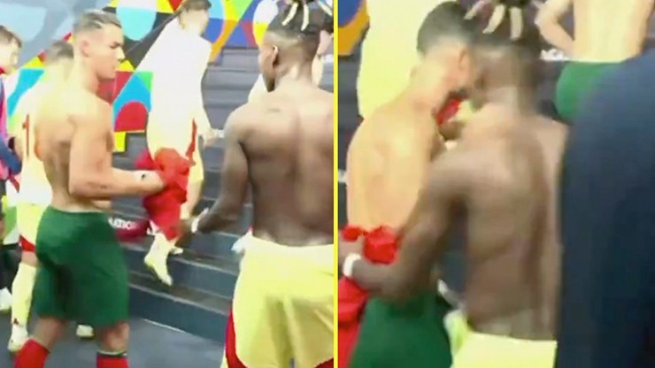 Khoảnh khắc Ronaldo và&nbsp;Nico Williams đổi áo