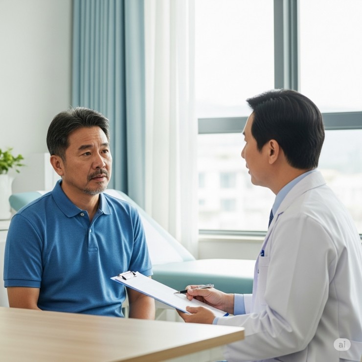 Khi có vấn đề về cương cứng trong chuyện ấy, tìm kiếm sự đánh giá và điều trị sớm sẽ mang lại kết quả tốt hơn. Ảnh minh họa: AI