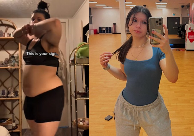 Melanie Koz khi ở mức cân đỉnh điểm 122 kg và hiện tại.