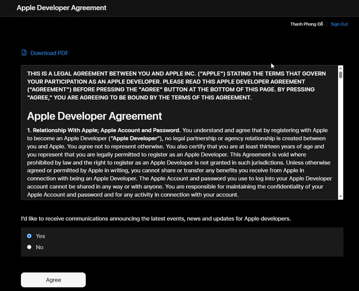 Tham gia chương trình Apple Developer Program.