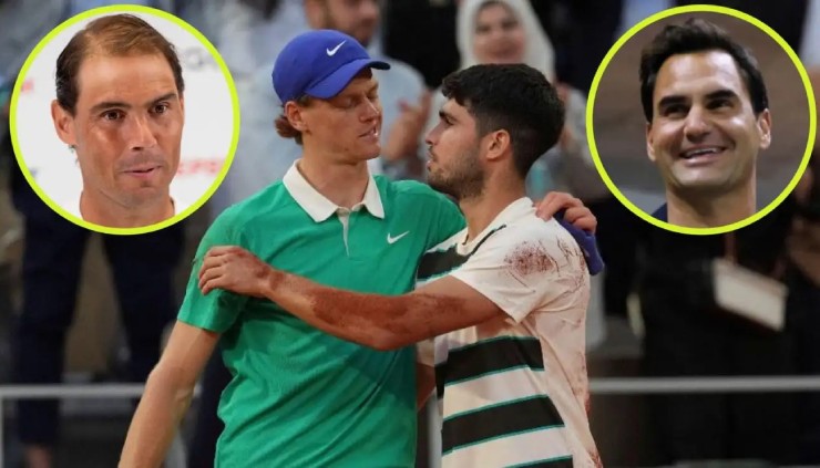 Giống như Federer, Nadal (ảnh nhỏ bên trái) cũng khen ngợi cả hai tay vợt