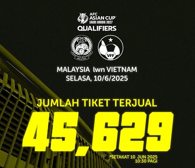 Gần 46.000 vé bóng đá Malaysia - Việt Nam đã được bán ra.