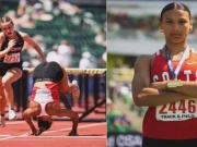 Choáng nữ VĐV lộn 2 vòng để cán đích, giật HCV 100m theo cách chưa từng có