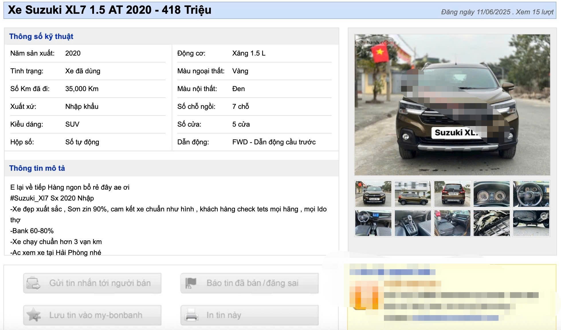Suzuki XL7 1.5 AT 2020 chạy 35.000Km, giá 418 triệu đồng - 1