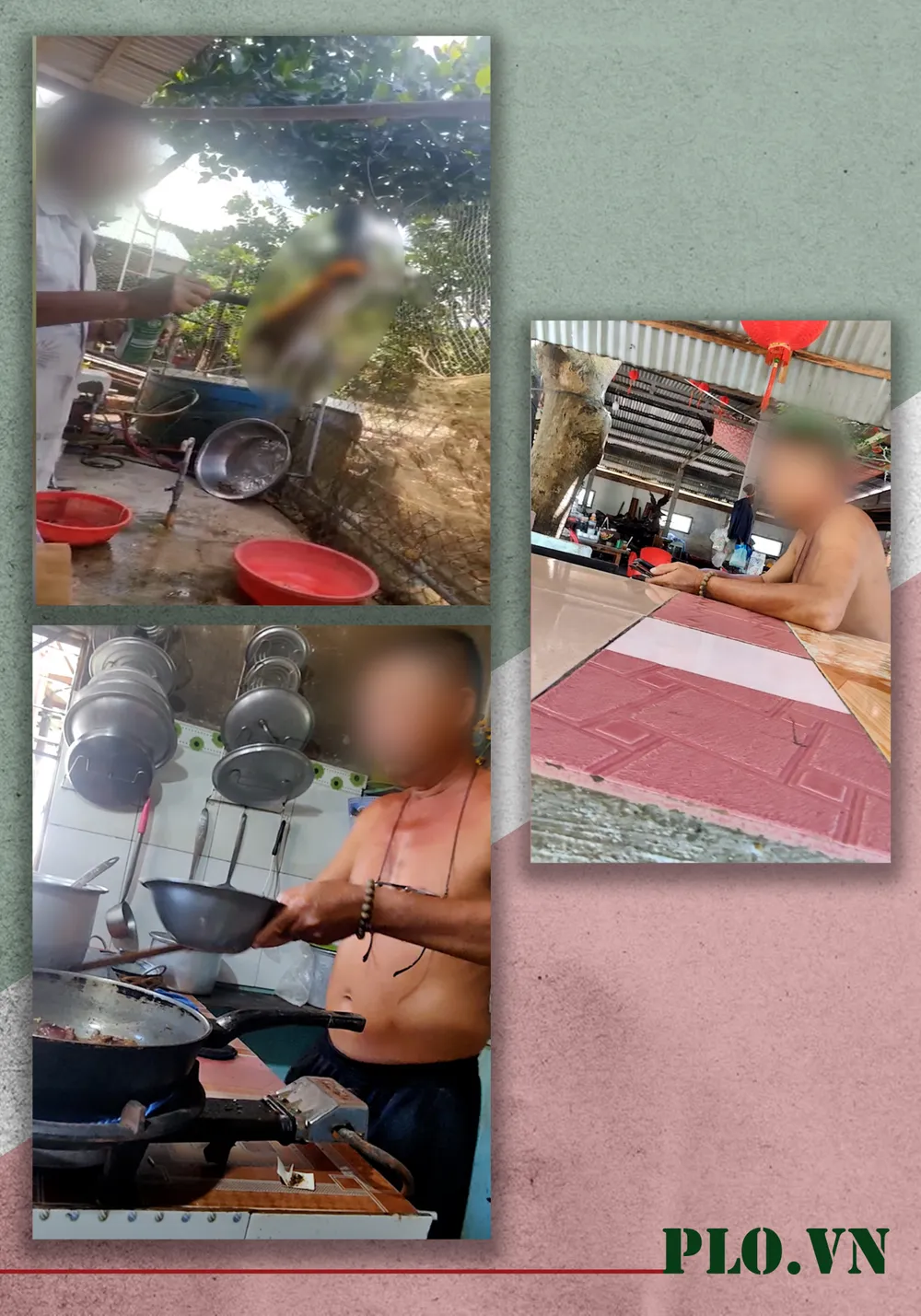 Ông Lâu gọi thêm người đến làm thịt con thú rừng và đích thân ông chế biến món ăn phục vụ khách.