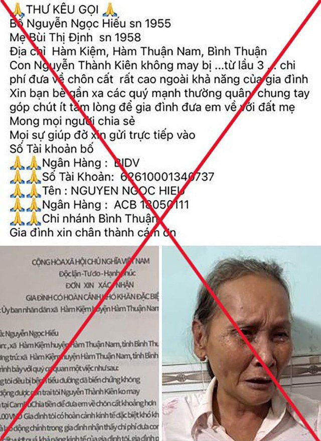 Bài viết được đăng tải trên mạng xã hội. Ảnh: CABT