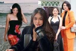 Con gái  " hoa khôi bóng chuyền "  Kim Huệ lấy hết nét đẹp của mẹ, 13 tuổi cao gần 1m70, bắp tay rắn chắc, mặt đẹp như hoa hậu