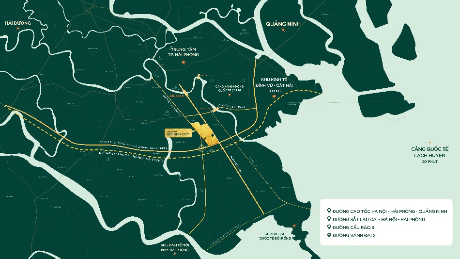 Tổng thể đại đô thị Vinhomes Golden City – điểm sáng mới trên trục phát triển phía Nam Hải Phòng.