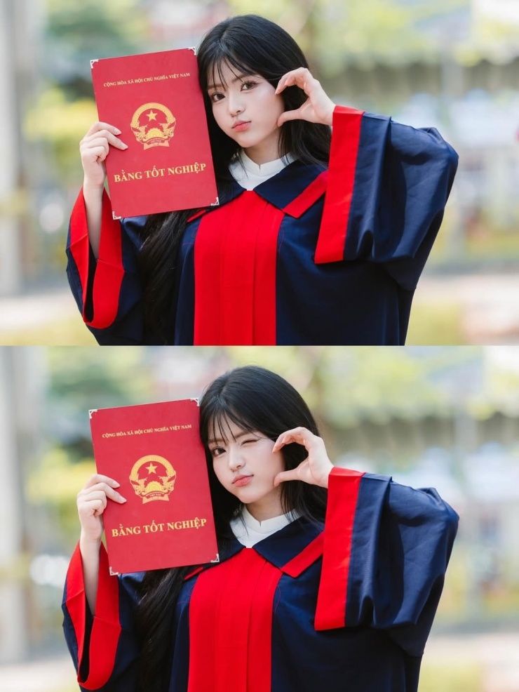 Không chỉ đơn thuần là một “hot girl bế giảng”, vẻ đẹp và thần thái của cô nữ sinh này còn gợi nhắc về hình ảnh truyền thống, tinh khôi của người con gái Việt trong tà áo dài trắng – một vẻ đẹp dịu dàng mà sâu lắng, chạm đến trái tim người xem một cách tự nhiên nhất.