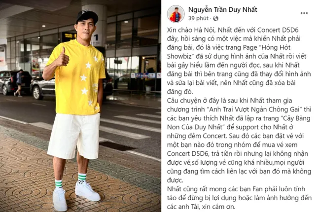"Anh tài" Duy Nhất đã nắm được sự cố FC đang gặp phải, mong fan luôn tỉnh táo đề không bị lợi dụng hay làm ảnh hưởng đến các "anh tài".