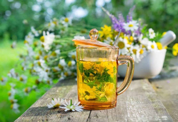 Trà thảo mộc như bồ công anh, mã đề, râu ngô có tác dụng lợi tiểu, chống viêm, ngăn ngừa hình thành sỏi thận.