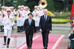 Chủ tịch nước Lương Cường chủ trì Lễ đón Tổng thống Litva thăm chính thức Việt Nam