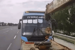 Khoảnh khắc xe đầu kéo gây tai nạn liên hoàn trên cao tốc Hà Nội - Hải Phòng khiến 2 người tử vong