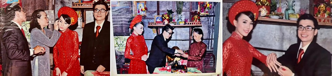 Chị Phương Giang xinh đẹp trong tà áo dài màu đỏ