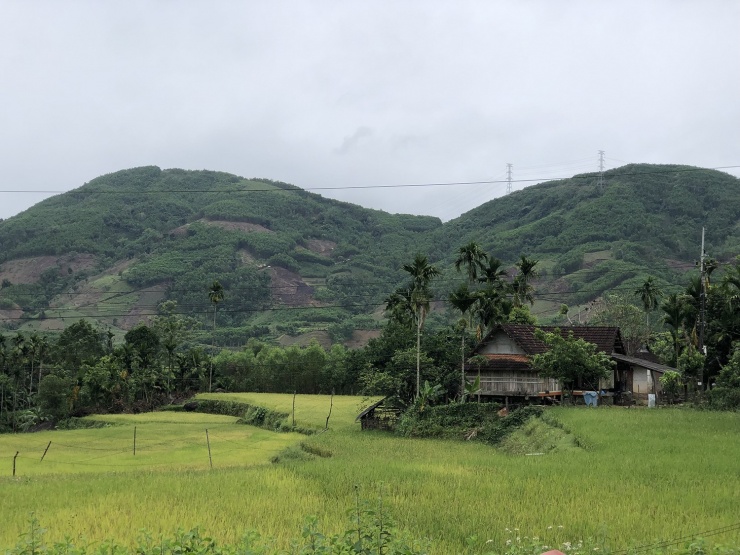 Còn đây, "nhà tôi ở dưới chân đồi…".