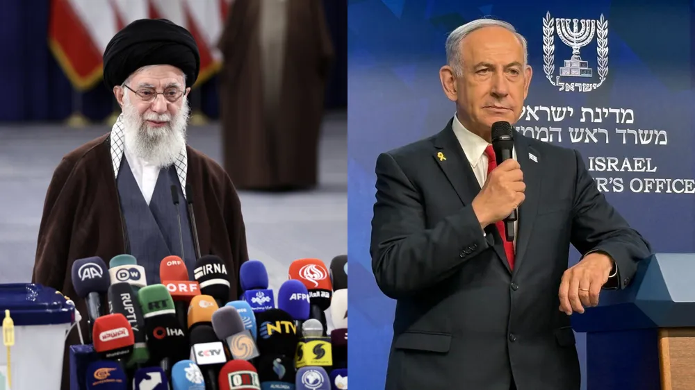 Lãnh tụ tối cao Iran - ông Ayatollah Seyyed Ali Khamenei (trái) và Thủ tướng Israel Benjamin Netanyahu. Ảnh: IRNA/ THE TIMES OF ISRAEL