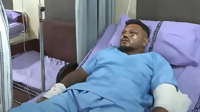 Vishwash Ramesh là hành khách duy nhất được tìm thấy còn sống sau vụ tai nạn máy bay hôm 12/6. Ảnh cắt từ video