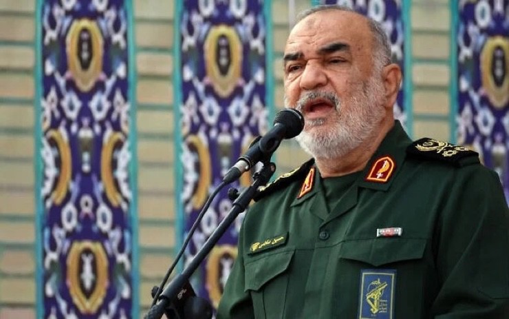 Tư lệnh Lực lượng Vệ binh Cách mạng Hồi giáo Iran (IRGC), tướng Hossein Salami, được xác định thiệt mạng hôm 13/6. Ảnh: AFP.