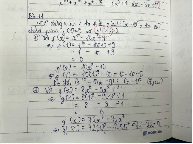 Học sinh lớp 7 dùng phương pháp đạo hàm của lớp 12 để giải bài tập - một bài giải được giáo viên đánh giá dùng AI hỗ trợ. Ảnh: Giáo viên cung cấp