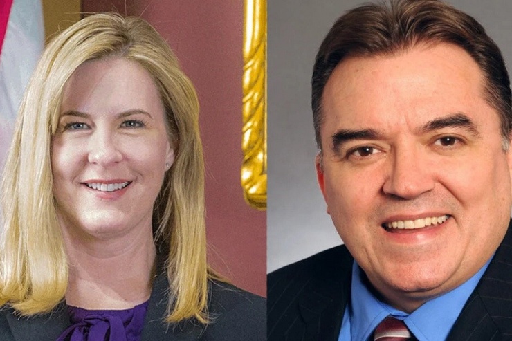 Hạ nghị sĩ Melissa Hortman (trái) và Thượng nghị sĩ John Hoffman. Ảnh: Cơ quan lập pháp Minnesota