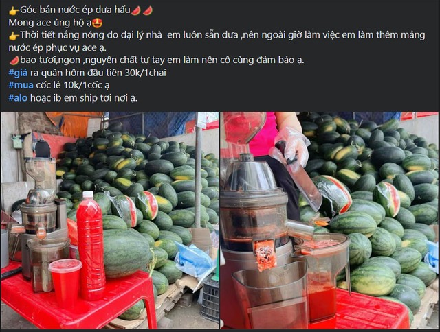 Mỗi ly nước ép dưa hấu đang được bán ngoài thị trường dao động từ 10.000 - 20.000 đồng hoặc 30.000 đồng/lít.
