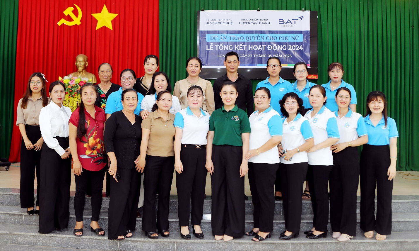 BAT Việt Nam cùng Hội Liên hiệp Phụ nữ (LHPN) huyện Đức Huệ và huyện Tân Thạnh (Long An) tổ chức buổi lễ tổng kết chương trình “Trao quyền cho phụ nữ” năm 2024