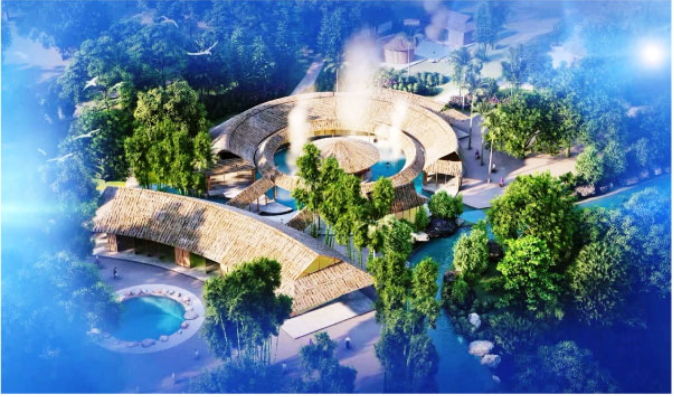 Mô hình dự án Khu du lịch và nghỉ dưỡng sinh thái suối khoáng nóng. Ảnh: Internet