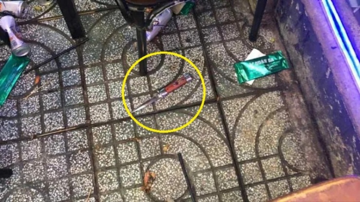 Hung khí gây án tại hiện trường.