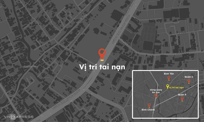 Khu vực xảy ra tai nạn. Đồ họa: Hoàng Thanh