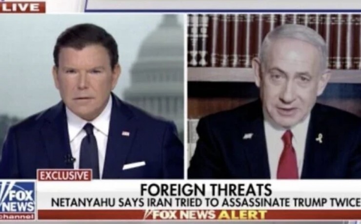 Thủ tướng Benjamin Netanyahu (phải) trả lời phỏng vấn với kênh Fox News. Ảnh: Fox News