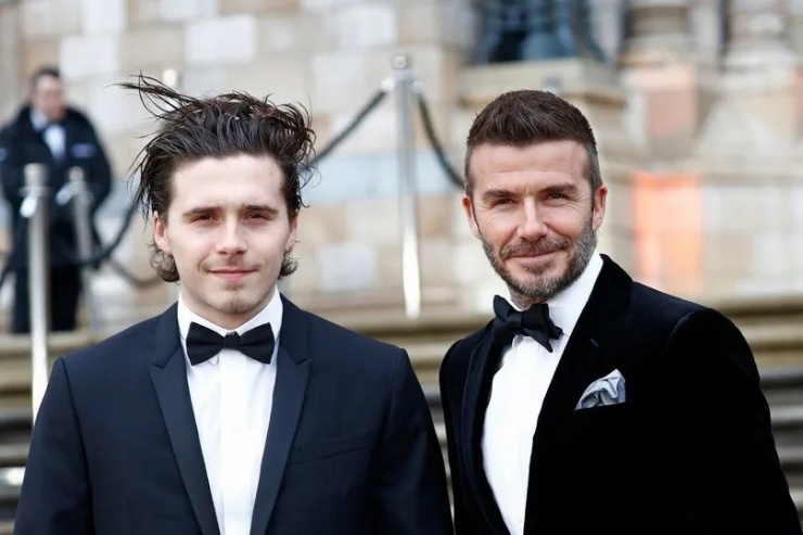 David Beckham và con trai cả. (Ảnh: Getty Images)