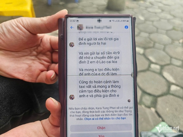 Tin nhắn của người thân tài xế lái xe taxi "chặt chém khách" 4,2 triệu đồng.