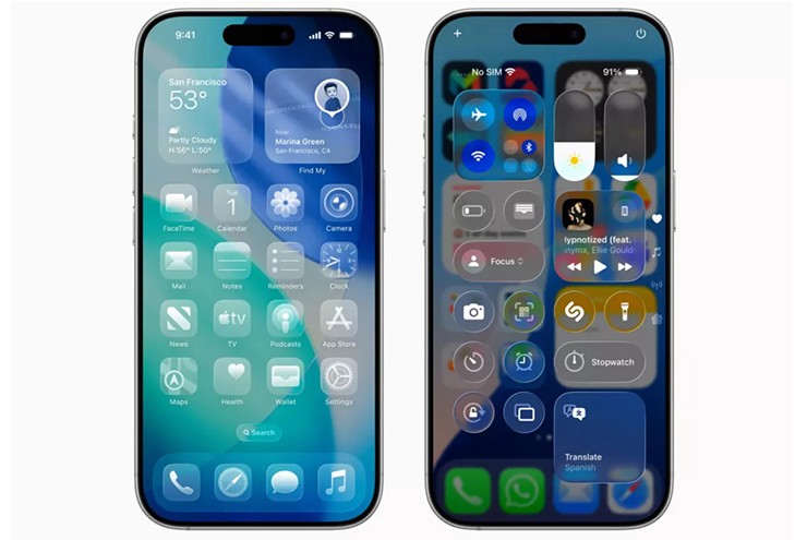 iPhone với giao diện iOS 26.