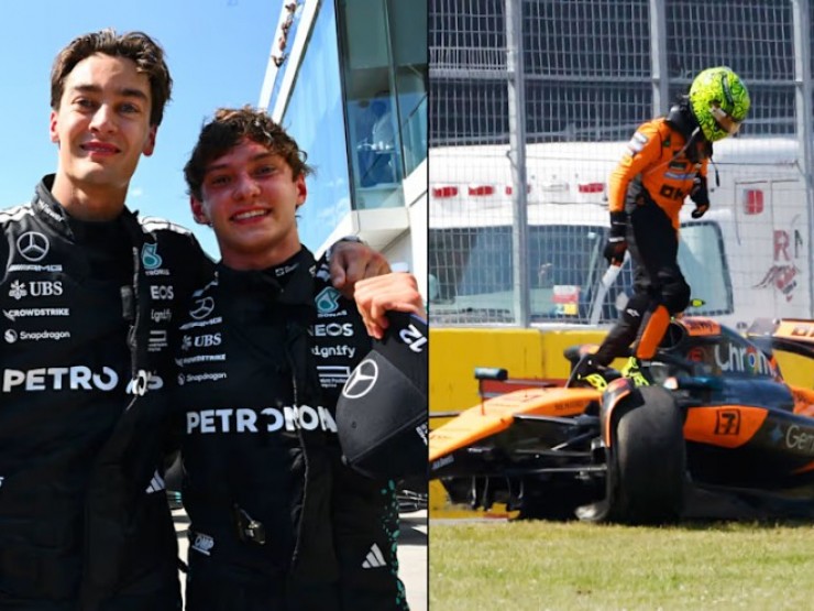 Đua xe F1, Canada GP: Russell đánh bại Verstappen, “gà nhà“ McLaren “đá nhau“