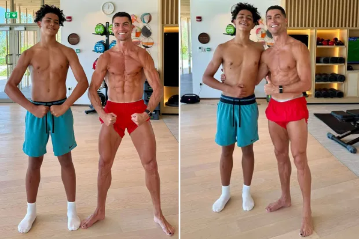 Ronaldo bố hiện đã bị con trai vượt qua về chiều cao