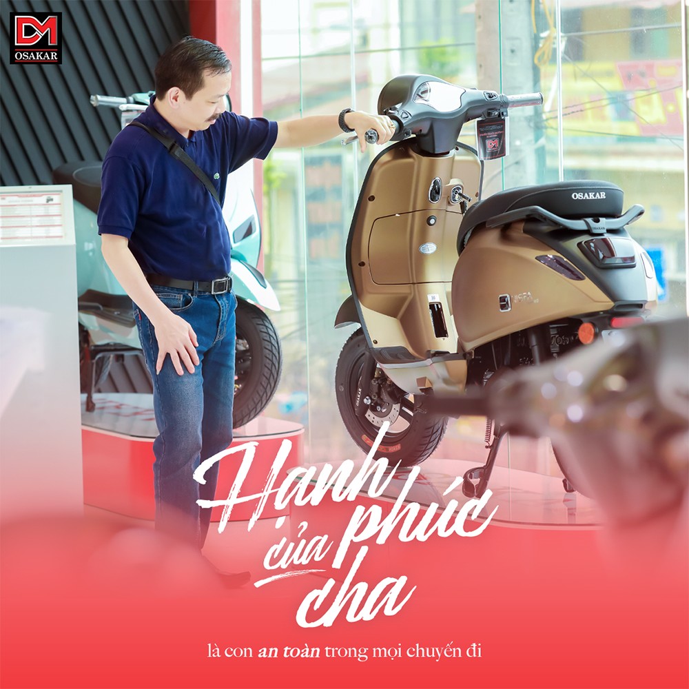 Sử dụng xe máy điện OSAKAR giúp phụ huynh giảm bớt nỗi lo về chi phí xăng dầu hàng tháng mà vẫn yên tâm con luôn di chuyển an toàn trên mọi hành trình