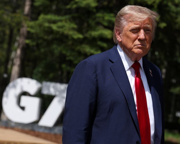 Tổng thống Mỹ Donald Trump tham dự hội nghị G7 tại Canada. Ảnh: Reuters