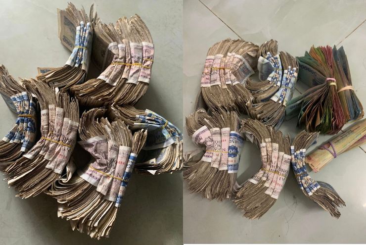 Số tiền lẻ chị Hồ Ny tiết kiệm và tiền ống heo của con gái.