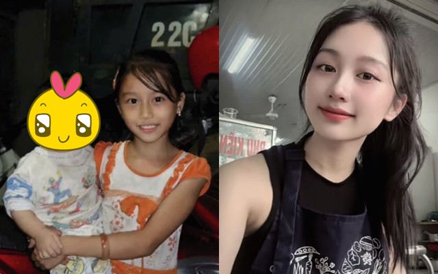 Cô bán phở đăng ảnh thuở nhỏ, so với nhan sắc hiện tại nhiều người nhận xét cô bạn xinh đẹp từ nhỏ.