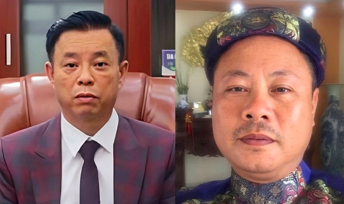 Bị can Phạm Văn Cách và Nguyễn Mạnh Quyền (bìa phải)