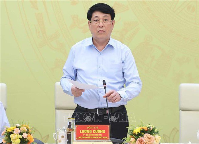 Chủ tịch nước Lương Cường phát biểu tại hội nghị - Ảnh: TTXVN