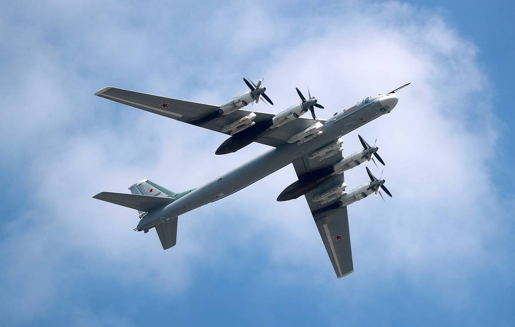 Máy bay ném bom chiến lược&nbsp;Tu-95MS của Nga. Ảnh: TASS
