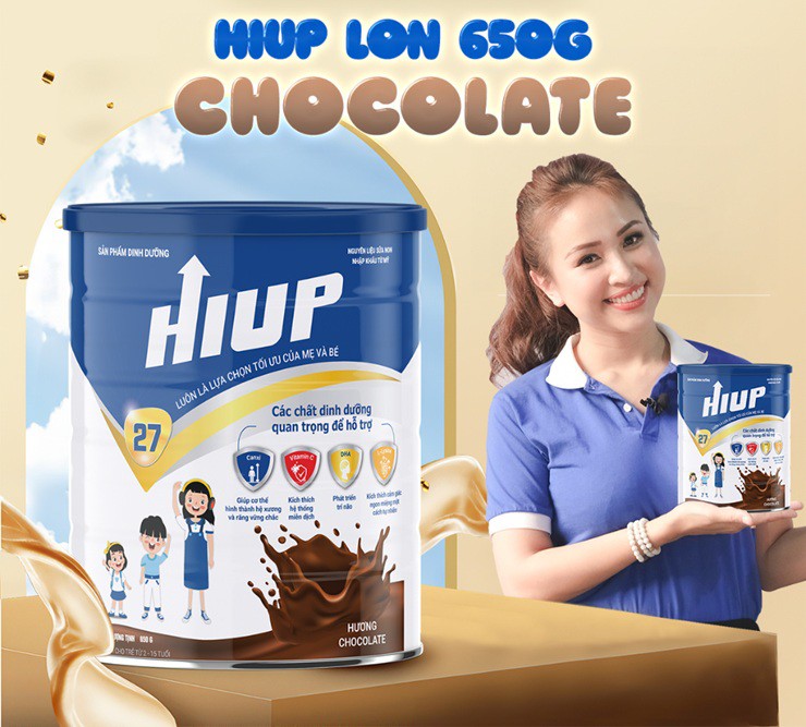 Sản phẩm sữa HIUP 27 từng được nhiều người nổi tiếng quảng cáo rầm rộ trên các nền tảng mạng xã hội